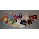 Twelve Collectors Costume Dolls by Peggy Nisbet, which includes; Henry VIII, Anne Of Cleves,