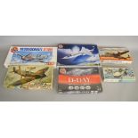 Six aviation related model kits by Airfix, which includes; D-Day 60th Anniversary gift set,