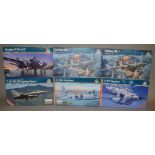 EX-SHOP STOCK: Six model kits by Italeri in original boxes all VG which includes;