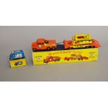 Two boxed vintage Lesney Matchbox diecast models - a K-8 Scammell Tractor with Trailer 'LAING' and