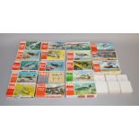 Eighteen aviation related model kits by FROG plus three Spin-A-Props,