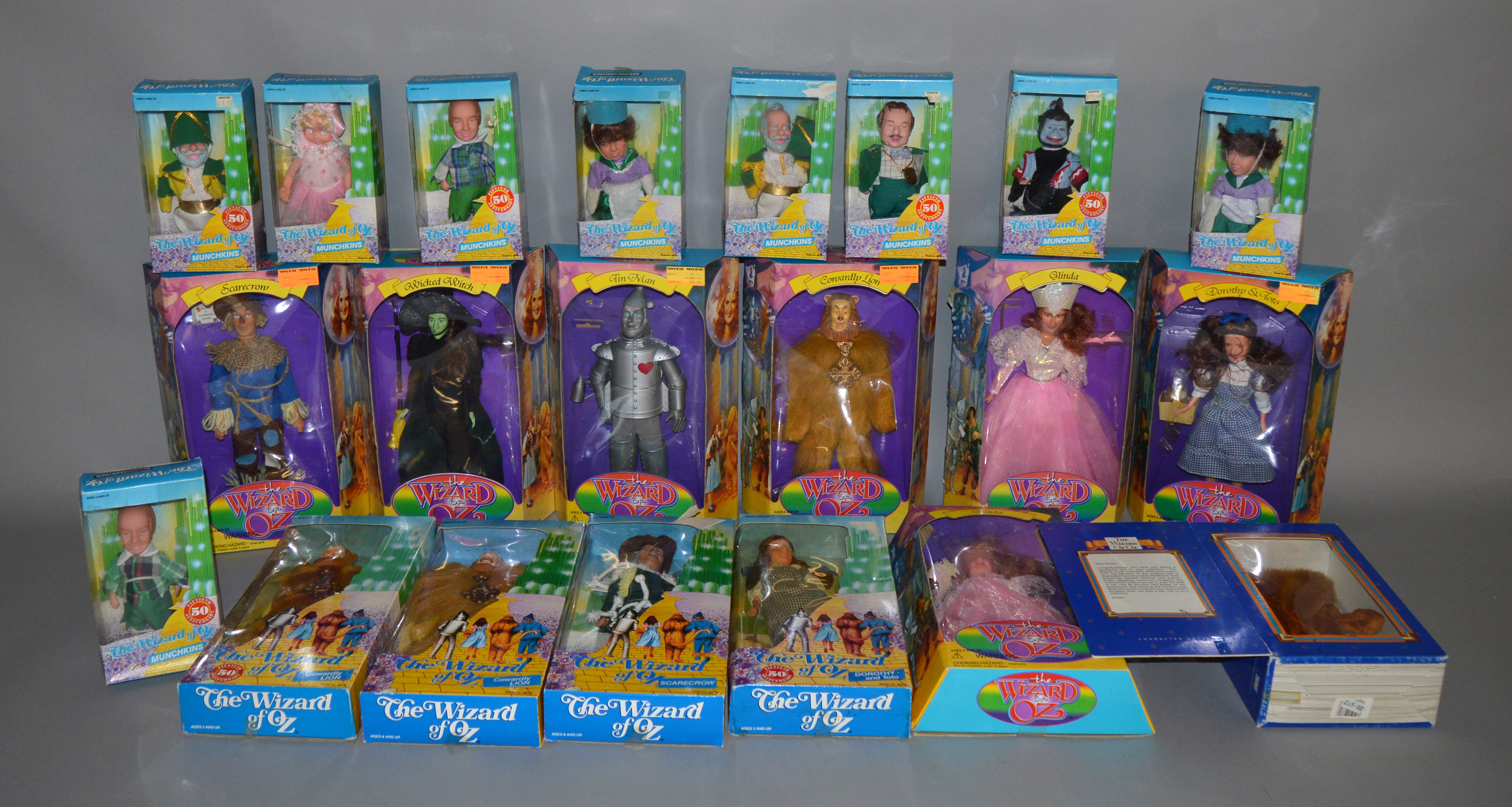 EX-SHOP STOCK: Twenty one Wizard Of Oz Dolls including 50th Anniversary examples and an Ideal