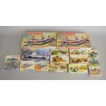 Sixteen Airfix model kits, which includes a scarce bagged version H.D.