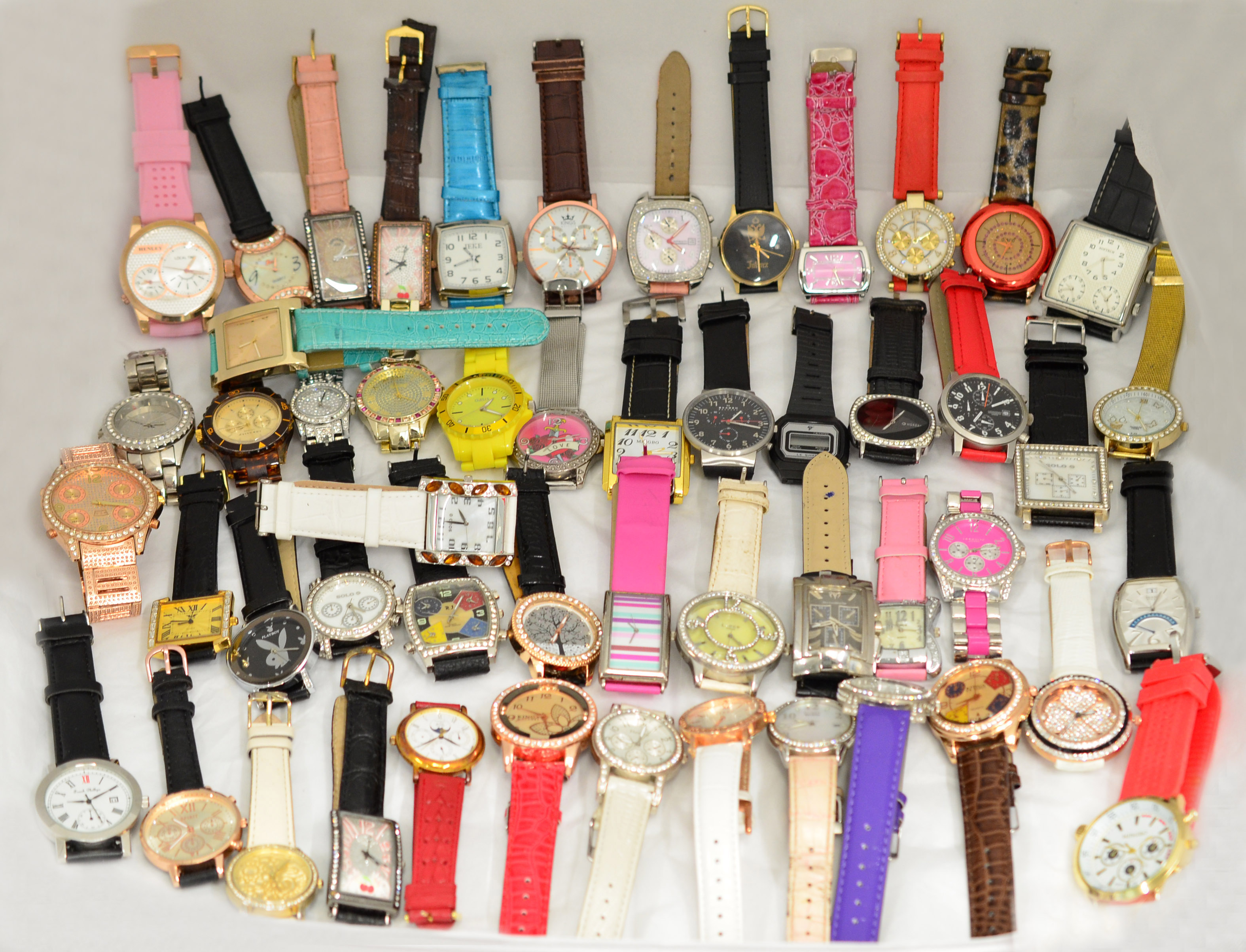 Boxed quantity of approximately 50 quartz wristwatches, some working.