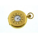 An 18ct half hunter top-wind pocket watch, London import h/M 1929,