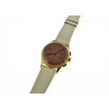 A gents Chronograph Suisse mechanical wristwatch, approx 38mm, stamped 18k,