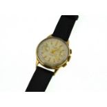A 9ct gents AVIA chronograph mechanical wristwatch, on later leather strap,
