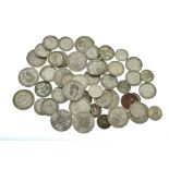 A bagged quantity of pre 47 silver coins,