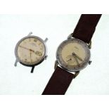 Two circa 1950's mechanical wristwatches, Oris bubbleback, & Hermes,