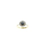 An 18ct H/M sapphire & diamond ring, approx gross weight 3gms,