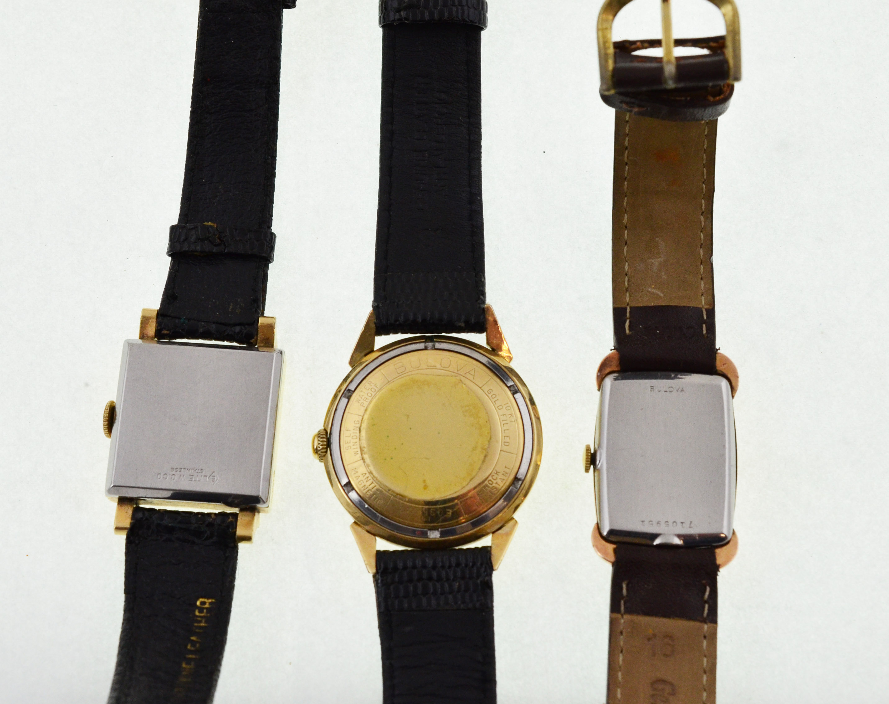 BULOVA - Three Bulova gold plated wristwatches, - Image 3 of 3