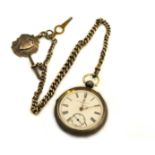 A silver pocket watch by 'Fottorini & Sons Bradford' H/M Birmingham 1890, not working,