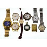 A boxed quantity of wristwatches to include 9ct mechanical 21 jewelleld Accurist, Seiko,