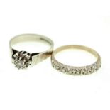 Two 18ct H/M diamond rings, approx total diamond weight 0.20cts, both size M, approx gross weight 6.