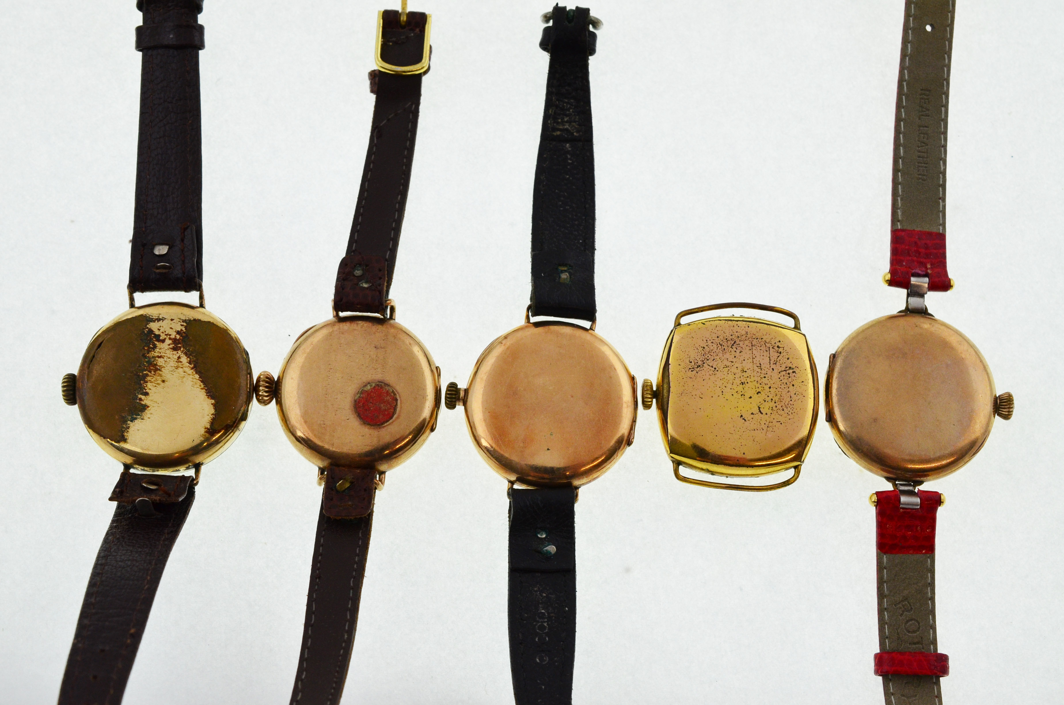 Five early 20th century gold-plated mechanical watches to include Waltham, Elgin, Roamer etc, - Image 2 of 2