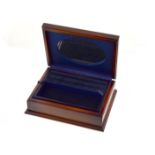 A modern decorated silver H/M topped wooden jewellery box, measures approx 8inch x 6.
