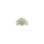 A diamond cluster ring, the round brilliant cut diamonds total approx 2.