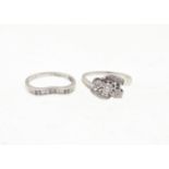 Two 9ct H/M diamond rings, a three stone approx 0.15cts & an eternity approx 0.