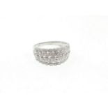 A 9ct H/M diamond set dress ring, size P,