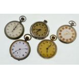 Five nickel cased pocket watches,