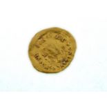 A gold Tremissis coin which is believed to be of the early Byzantine emperor Anastasius I (A.D.