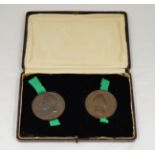 Two George IV 1821 coronation bronze medallions (by B.