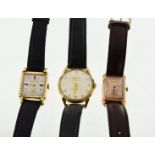 BULOVA - Three Bulova gold plated wristwatches,