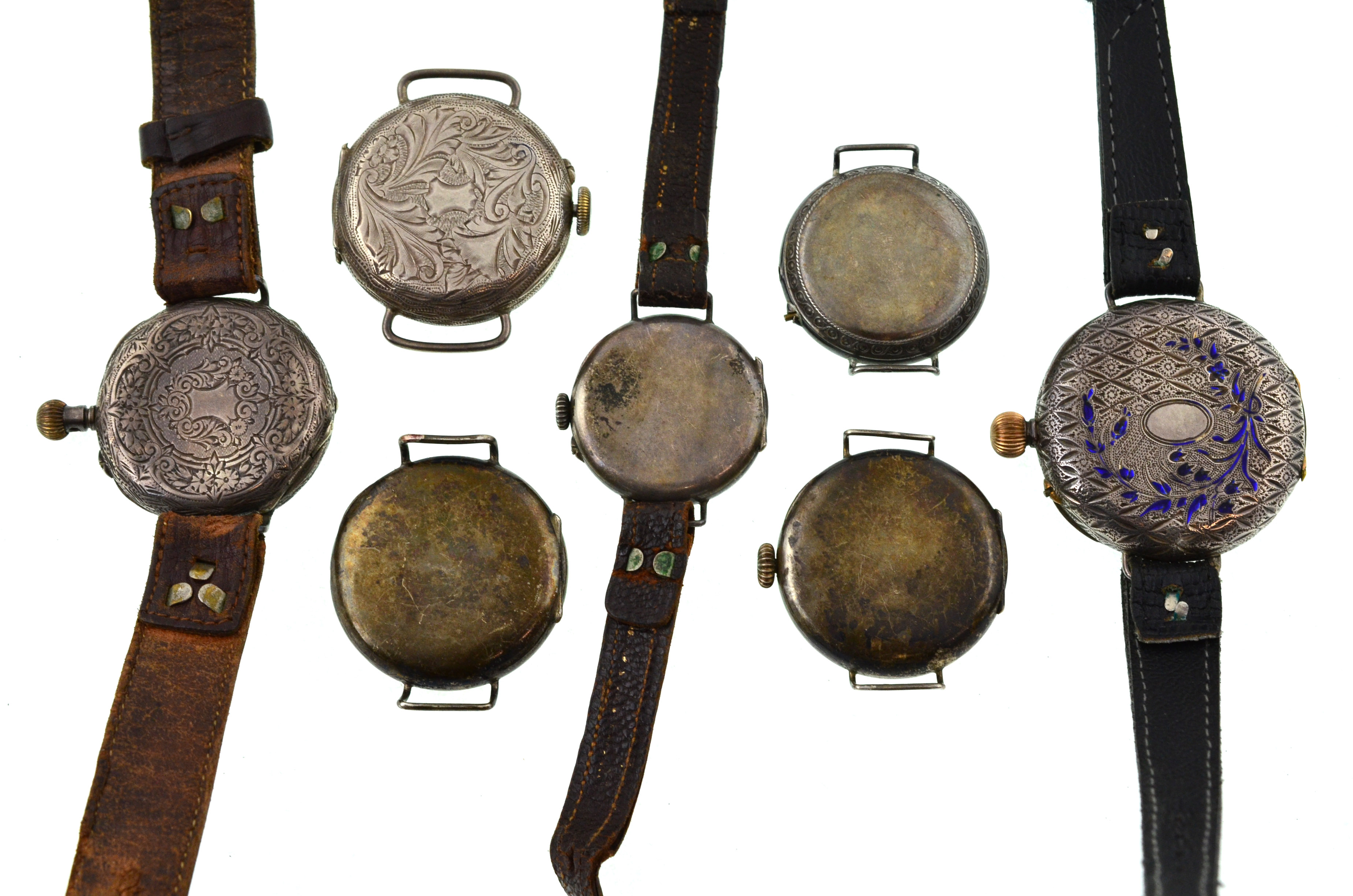 Seven silver early 20th century mechanical watches, - Image 2 of 2