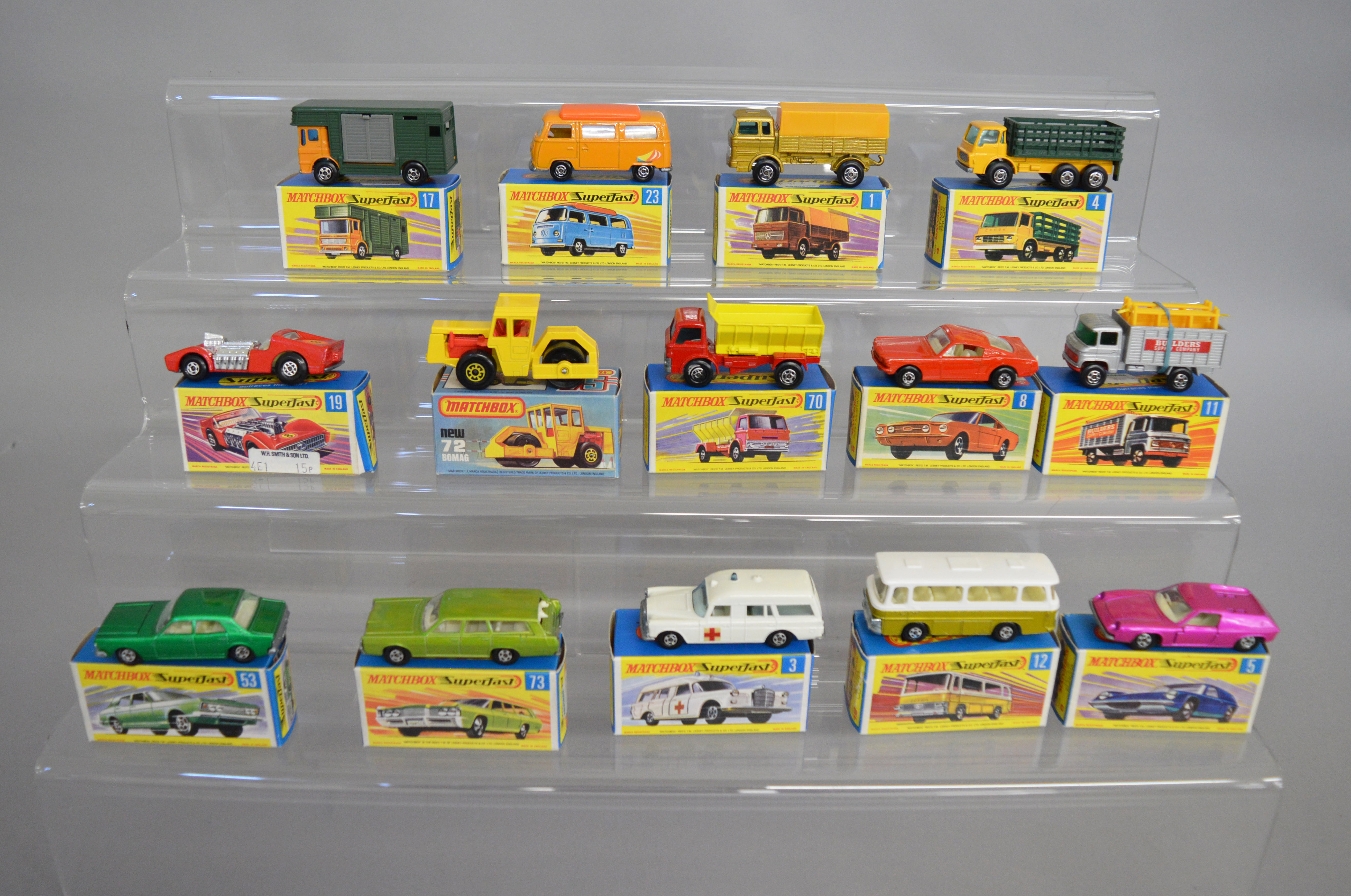 14 boxed Matchbox 1-75 series 'Superfast' models, including 1 Mercedes Truck,