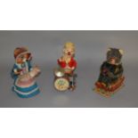 Three unboxed vintage Japanese battery operated tinplate toys including a Yonezawa (Japan) Mother