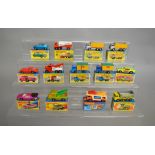 13 boxed Matchbox 1-75 series 'Superfast' models, including 11, 2 x 47, 51 Pointer Tipper,