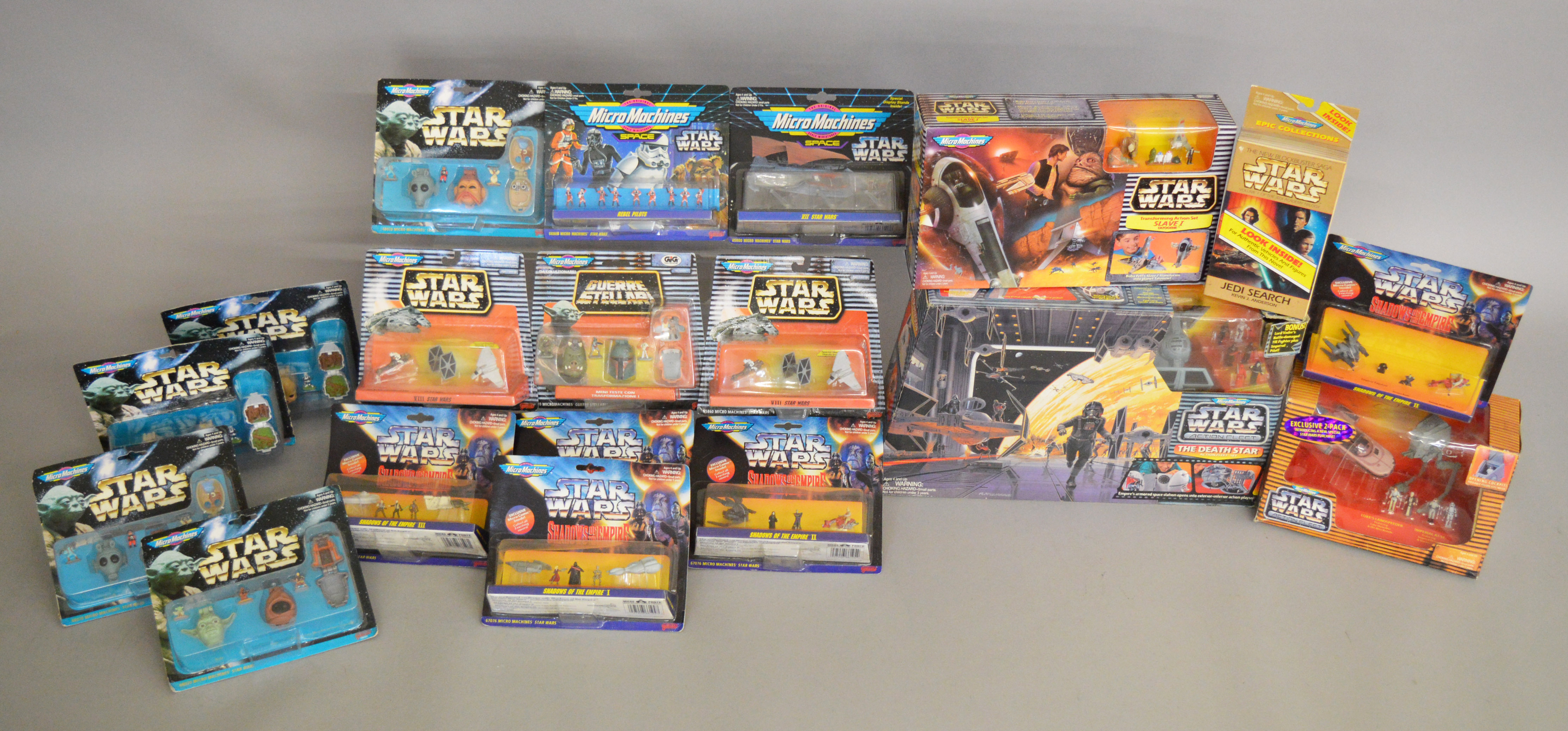 18 Star Wars Galoob Micro Machines sets including Death Star Action Fleet Set,