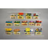 13 boxed Matchbox 1-75 series 'Superfast' models, including 4 Stake Truck, 26, 34 Racing Car,