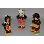 Three unboxed vintage Japanese battery operated tinplate toys including an Alps (Japan) Bear