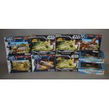 9 Hasbro Star Wars vehicles including The Saga Collection examples, all boxed (9).