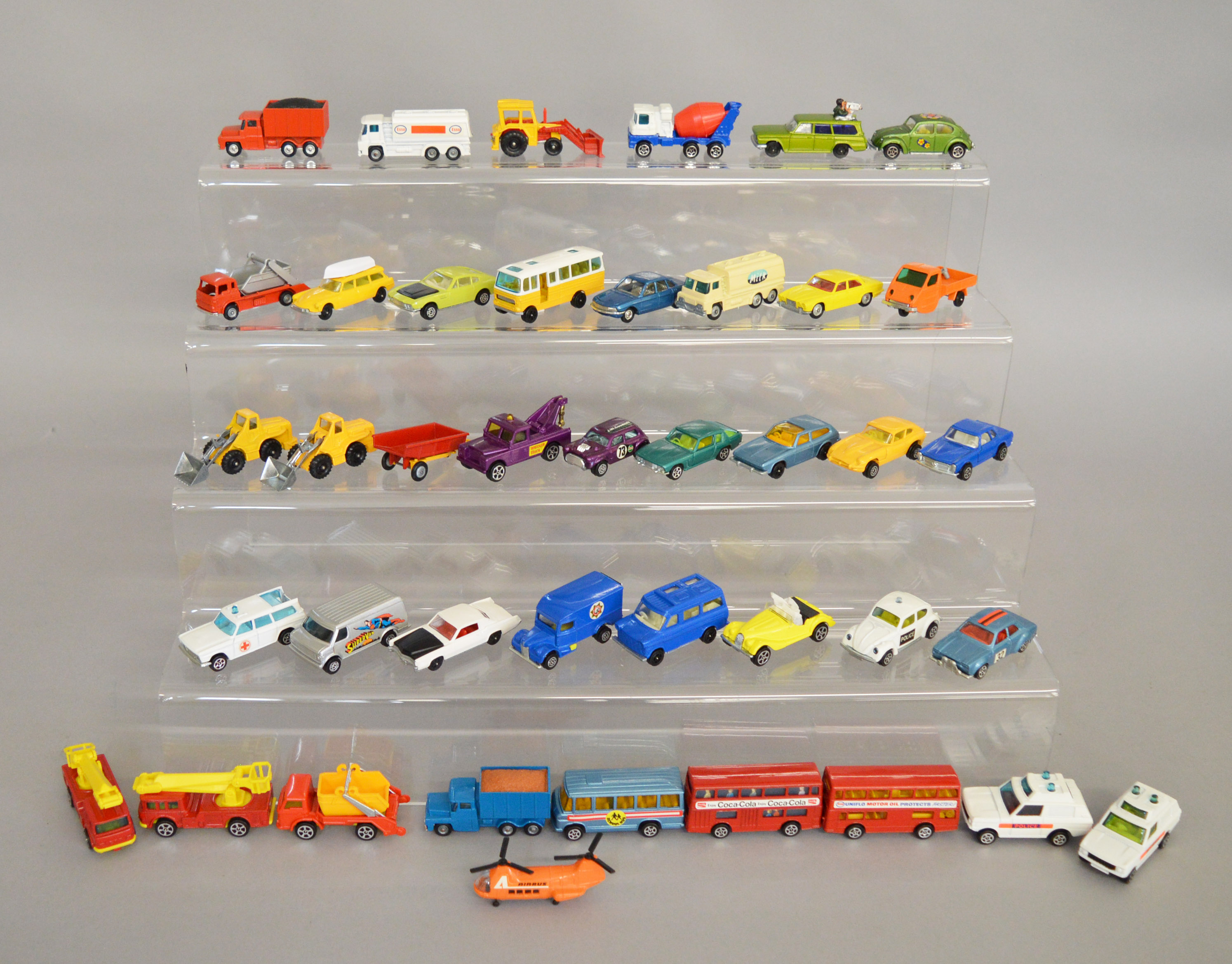 41 unboxed vintage Husky and Corgi Juniors miniature diecast model vehicles including Reliant TW9,