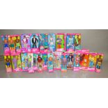 25 boxed Barbie dolls by Mattel which includes; Ken Butterfly Prince, Steven Tropical Splash,