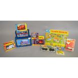A varied selection boxed and carded diecast models by Matchbox including K-13 Ready Mix Concrete