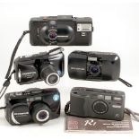 Collection of Olympus Mju, XA & Other Compact Film Cameras.