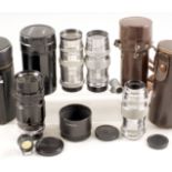 Group of L39 Leica Screw Mount Telephoto Lenses. Comprising Canon Serenar 13.