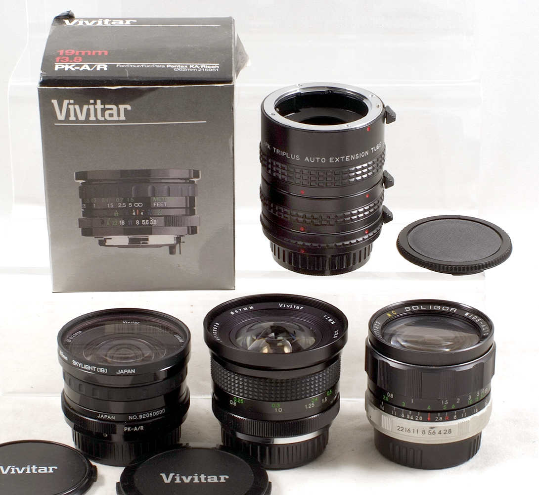 Pentax Ultra Wide Angle & Other Lenses. To include Vivitar 17mm f3.