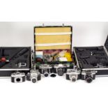 Extensive Exakta RTL1000 Outfit, Plus EXA Cameras & Spares. In three metal cases.