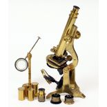 A LARGE Brass Microscope by J H Steward, Strand, London.