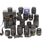 Extensive Canon EOS-1n Film Camera & EF Lens Outfit.