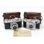 2 Zeiss Ikon Coupled Rangefinder 35mm Cameras. Zeiss Tenax with CZJ 4cm f2.