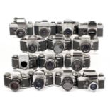 Collection of 14 Exakta Cameras, Most with Lenses. To include Varex, RTL1000, VX500 etc.
