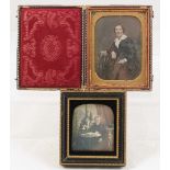 Pair of Delicately Hand Coloured Daguerreotypes,