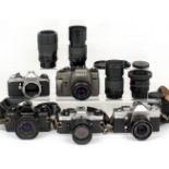 Collection of Praktica Cameras and a ZENIT 122 Commemorative Camera.