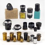 Collection of Microscope Objectives & other Lenses. Including Dallmeyer 25mm f3.