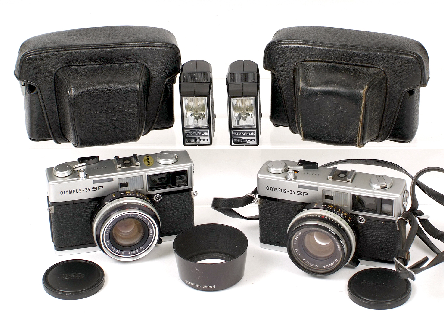 Pair of Olympus 35SP 35mm Rangefinder Cameras.